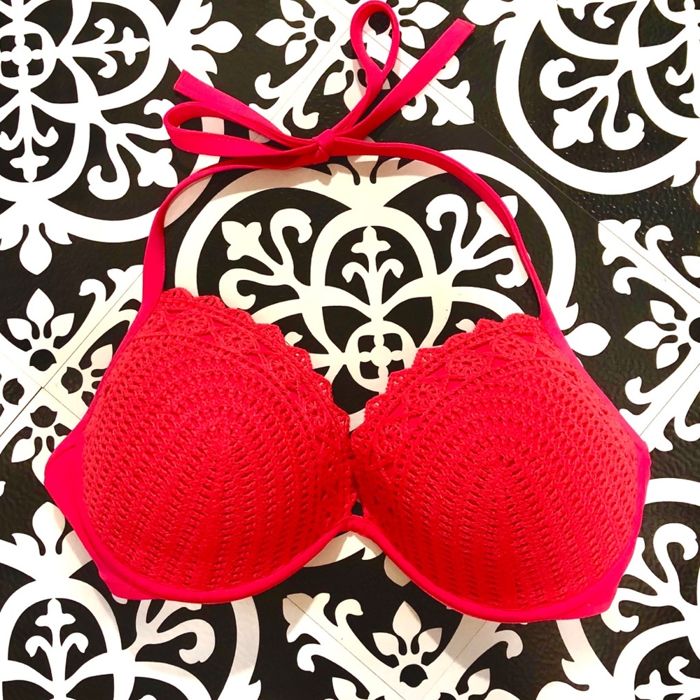 Neon Watermelon Pink Bikini Top